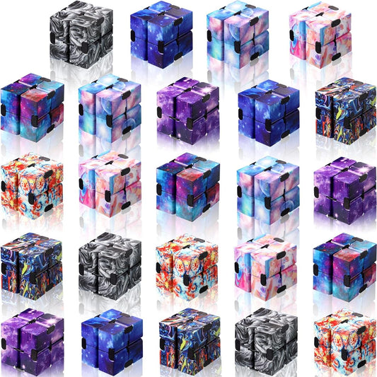 24 Pieces Cube Toy Perception Fidget Toy Cube Toy Perception Handheld Fidget Block Fidget Game Finger Cube Gadget Gift Adult Anxiety Stress Relief Starry Sky Style