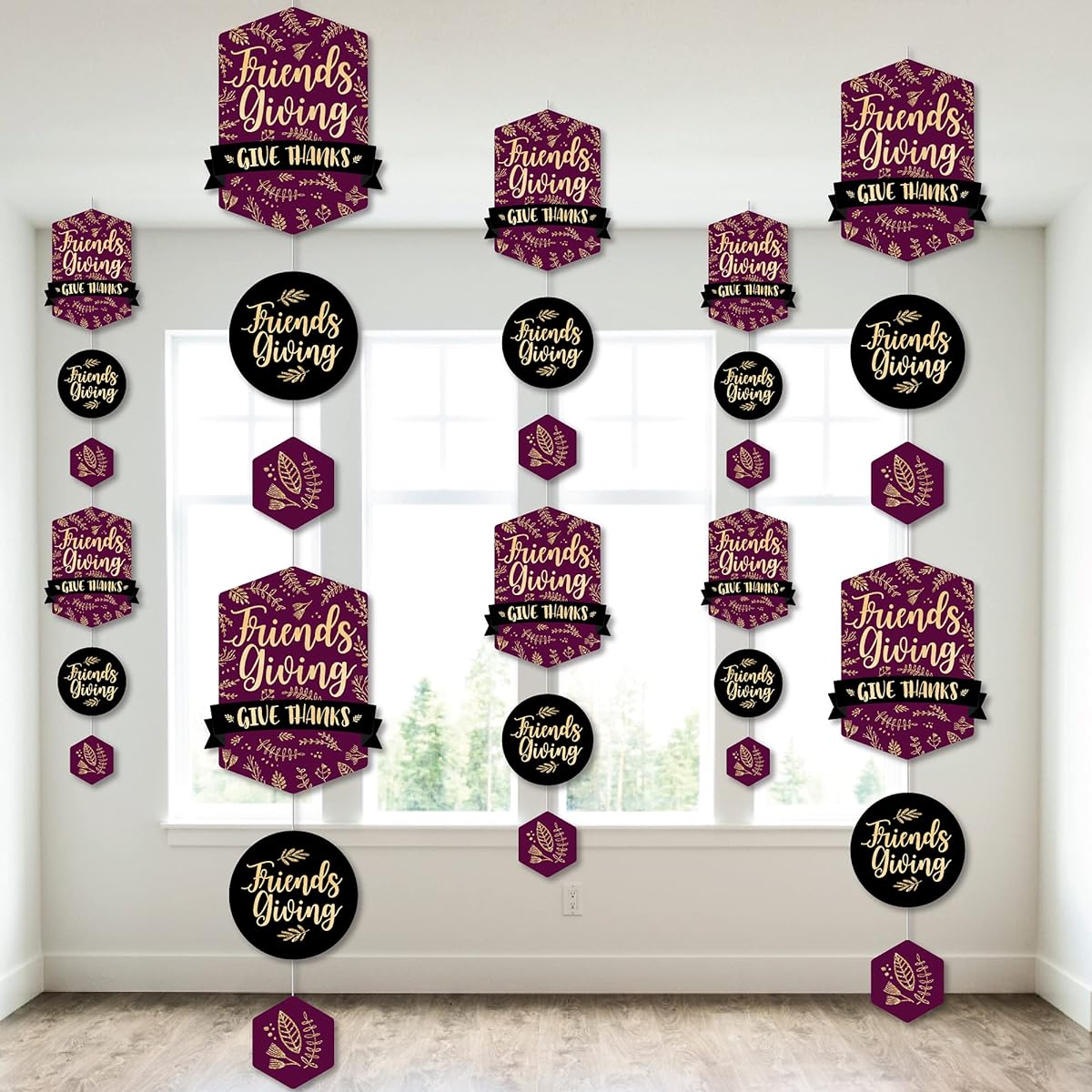 Big Dot of Happiness Elegant Friend Appreciation - Friends Thanksgiving Party DIY Backdrop - Vertical Hanging Decorations - 30 Pieces