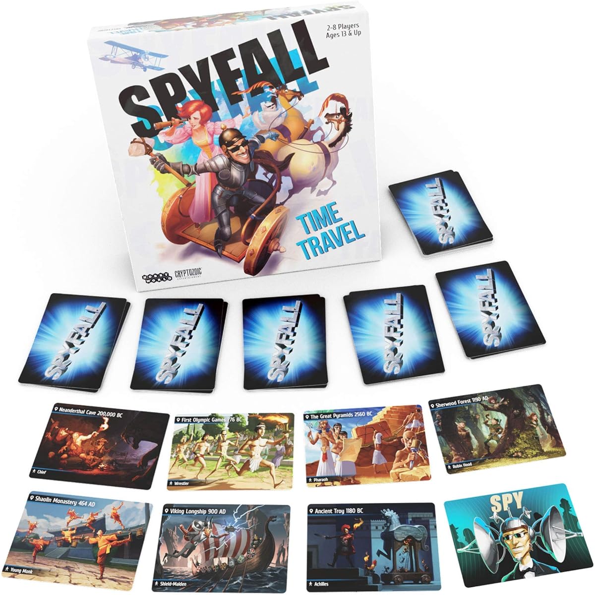 Spyfall Time Travel - Perfect Party Game - Travel to the Past and Future to Find Spies - For 2-8 Players - Board Game for Teens and Adults - Ages 13+