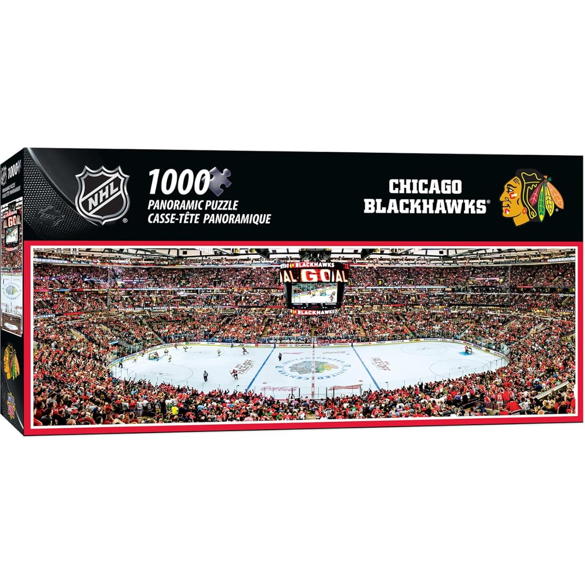 MasterPieces Sports Jigsaw Puzzle 1000 Piece NHL Chicago Blackhawks Center View Panorama 13"x39"