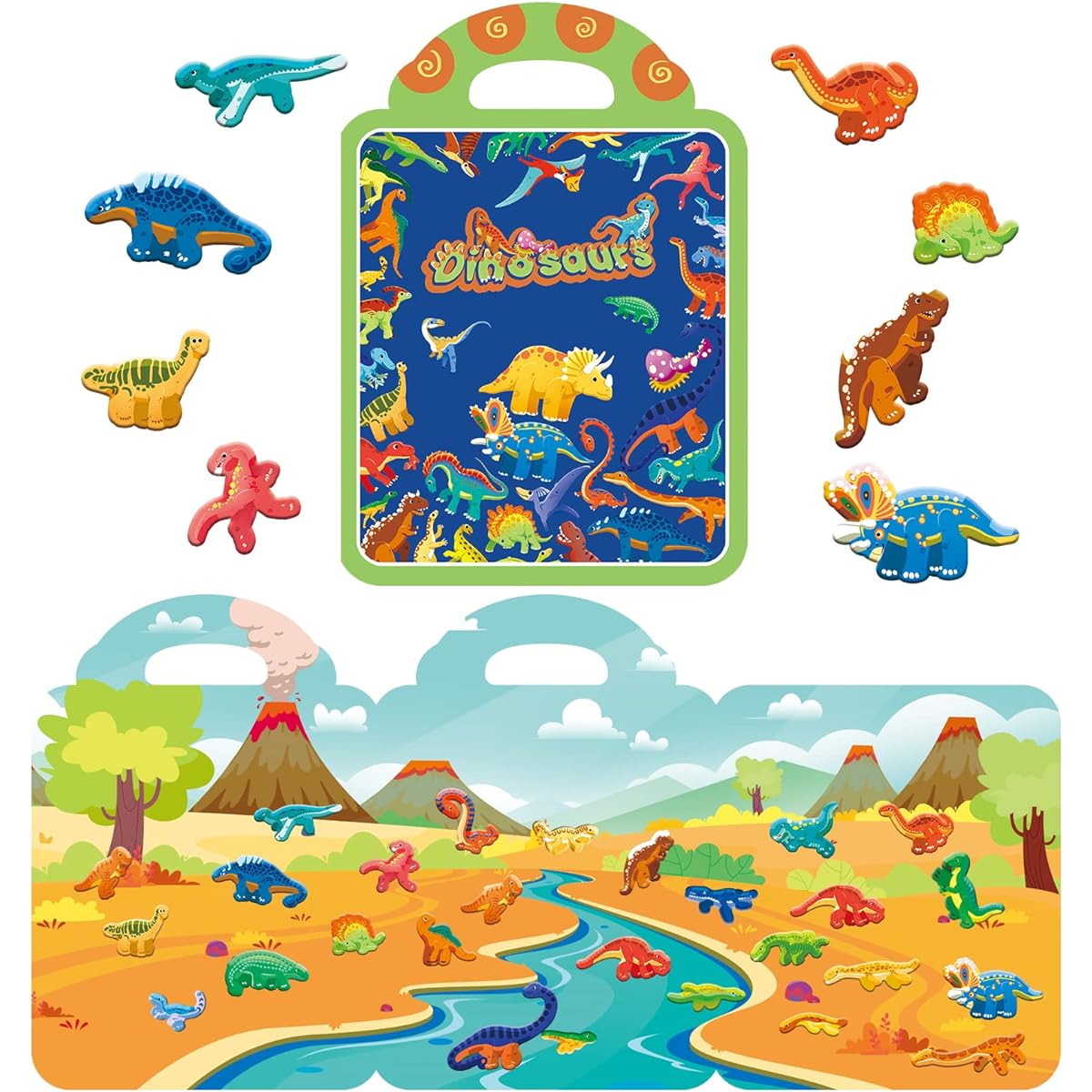 Dinosaur Fluffy Stickers for Kids 2-4 Dinosaur Fluffy Stickers Activity Book for Toddlers 1-3 Window Stickers Toddler Kids Educational Learning Book Birthday Gift for Boys/Girls