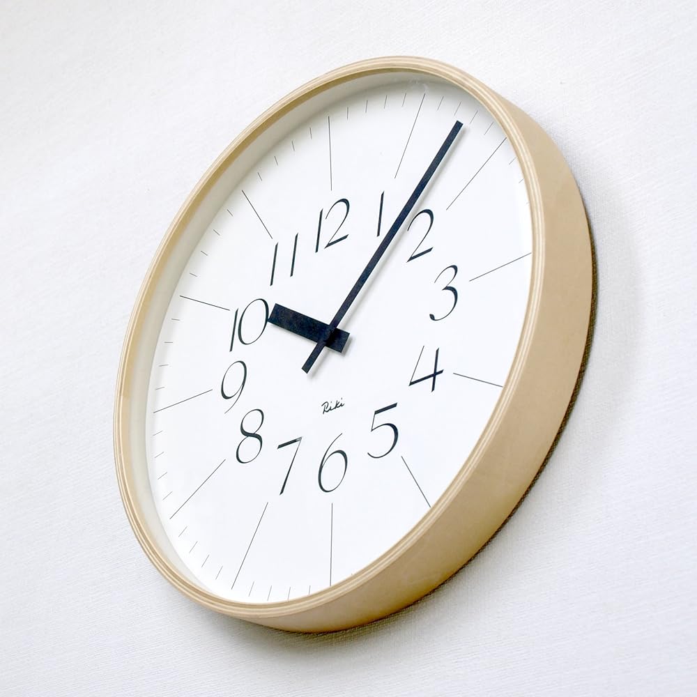 Lemnos Wall Clock Analog RIKI CLOCK L WR-0312 L Natural Diameter 354 x Thickness 48mm