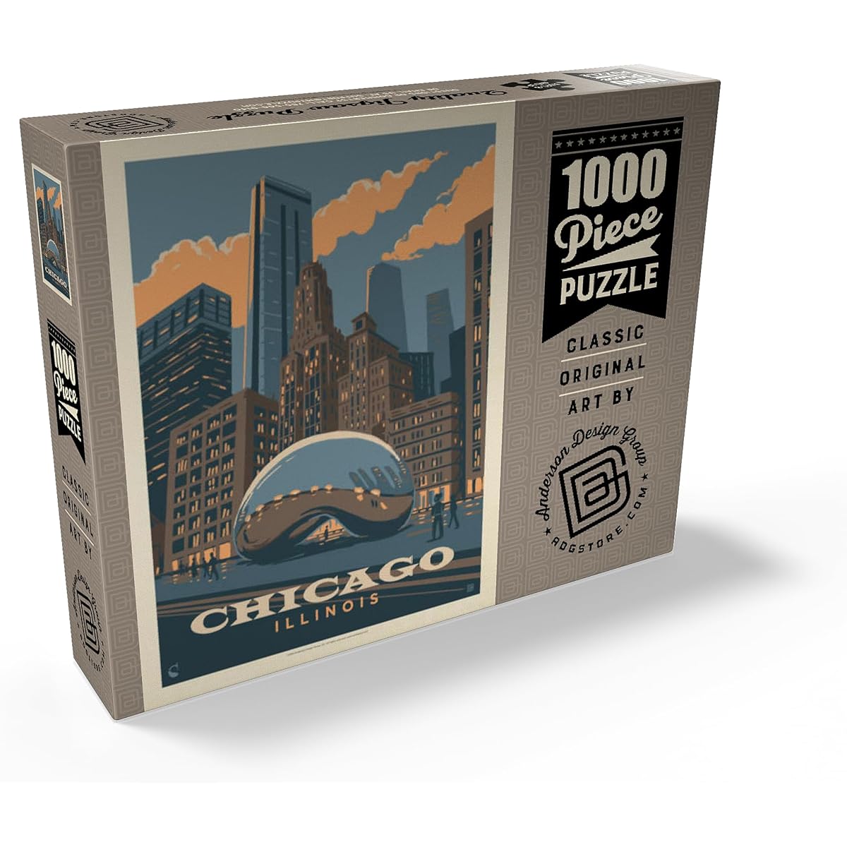 Chicago, IL: Magic Bean, Vintage Poster - Premium 1000 Piece Jigsaw Puzzle for Adults