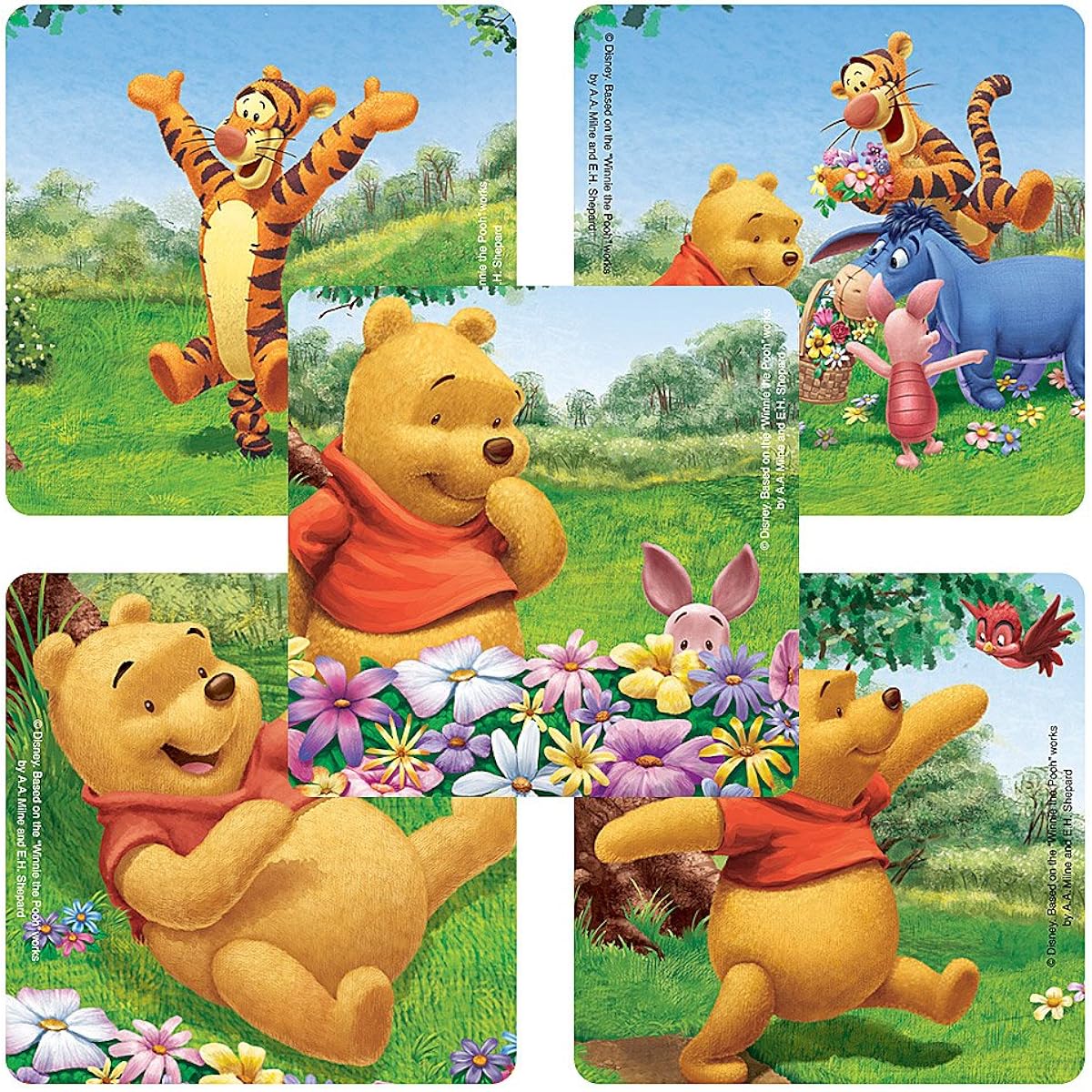 Disney Playful Winnie the Pooh Stickers - Party Favours - 100 Per Pack