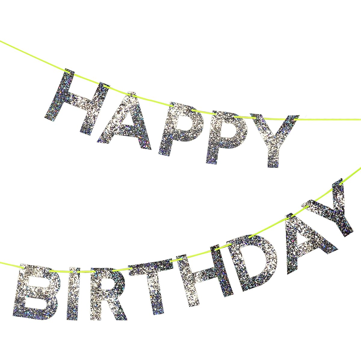Meri Meri Garland Silver Lame HAPPYBIRTHDAY 156007 (45-2727)