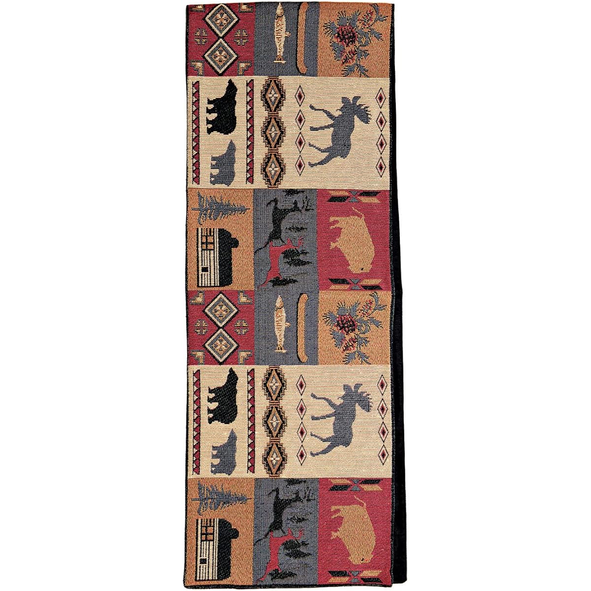 Kinara Rustic Lodge Table Runner - Southwest Native American Design - Beautiful and Unique Pattern - Fine Weaving 12.2x72 Inch