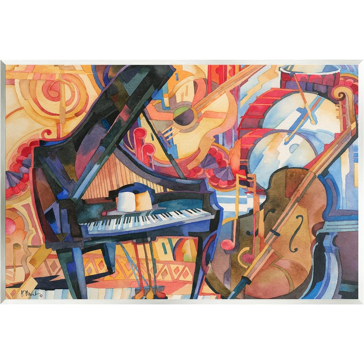 Big City Music Piano Cubism Wood Wall Art, Designed by Paul Brent