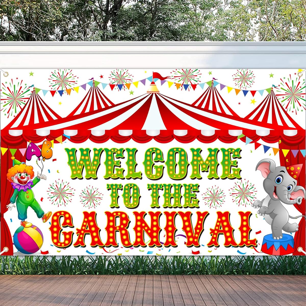 Welcome to the Carnival Background 73 x 44 Inch Carnival Party Decorations Welcome to the Banner for Carnival Carnival Decorations Carnival Circus Theme Party Decorations