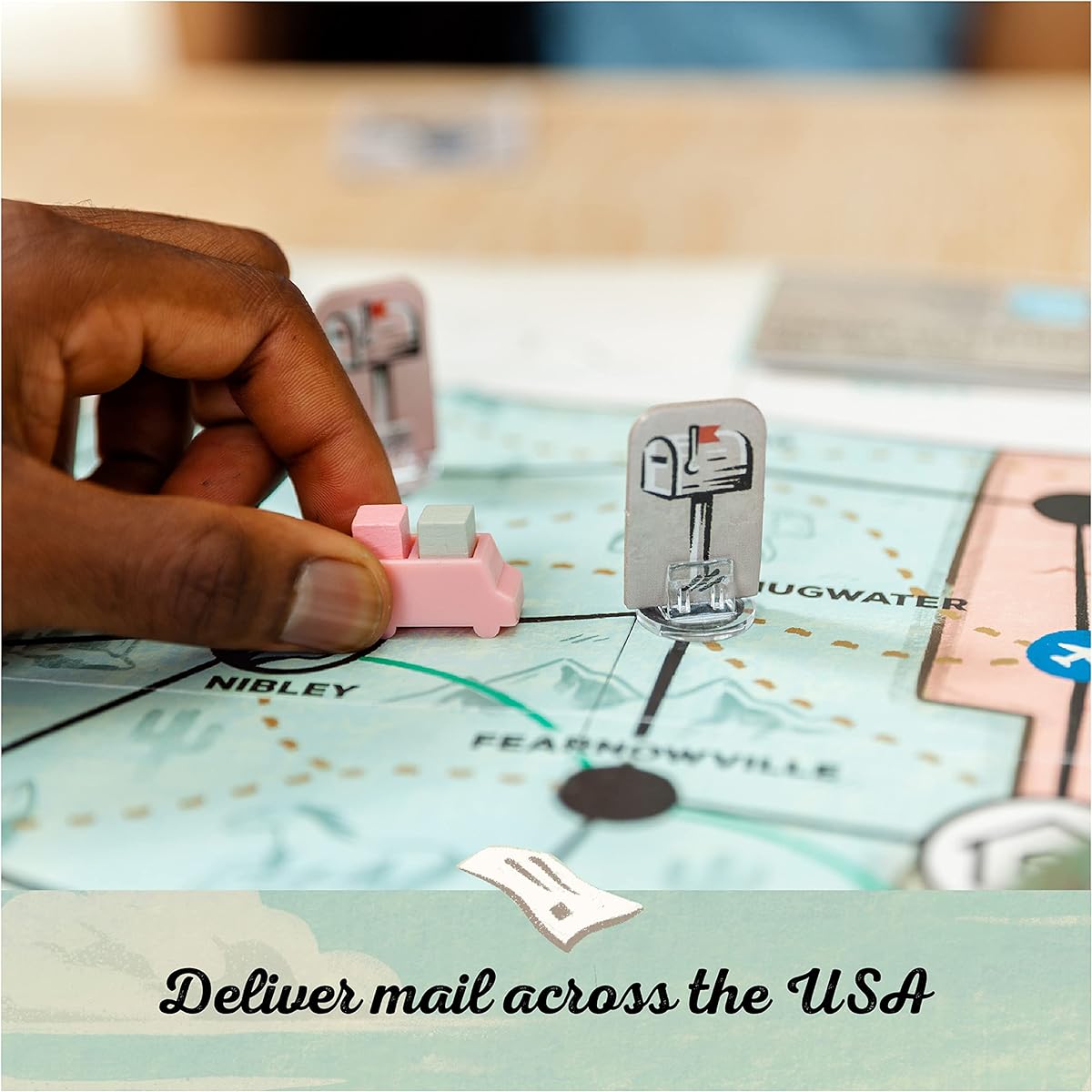 USPS Great American Mail Race Letter Carry Family Board Game for Kids Ages 10+ and Adults