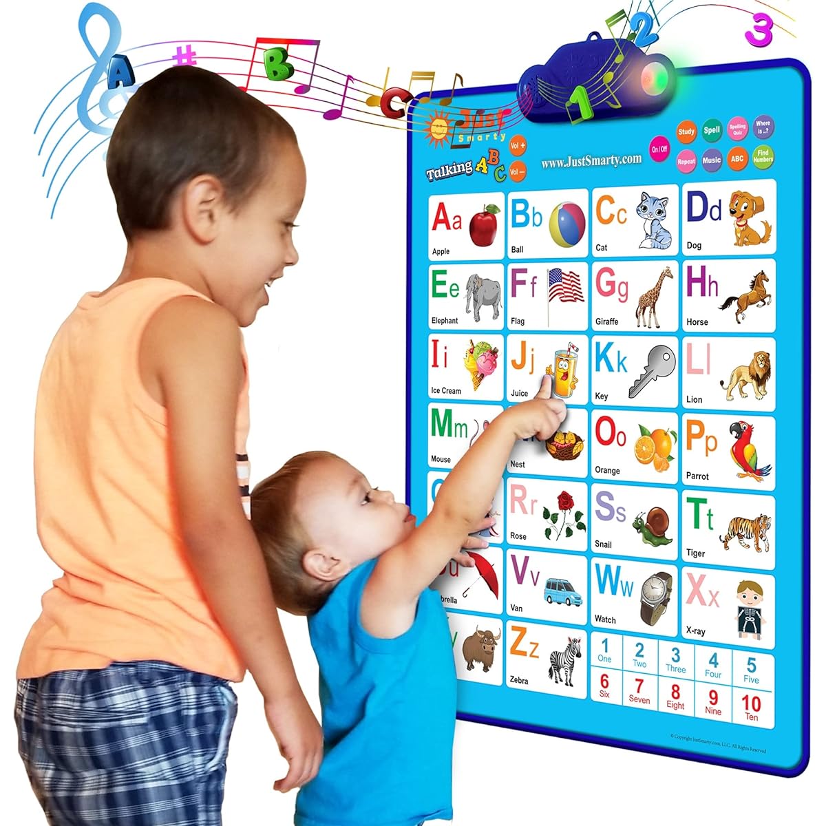 Educational Toys for Ages 2+ Interactive ABC 123 Learning Posters for Boys and Girls Alphabet/Numbers/Sight Words/Speech Delay/Autism/Late Talkers