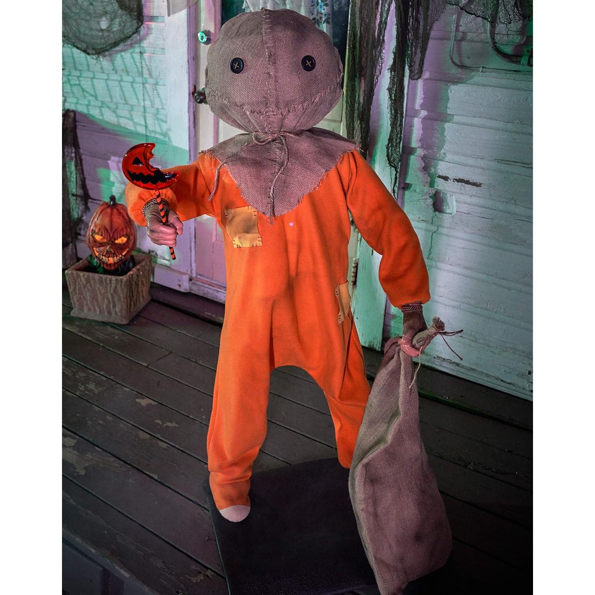 Spirit Halloween 4.3ft Trick 'r Treat Sam Animatronic