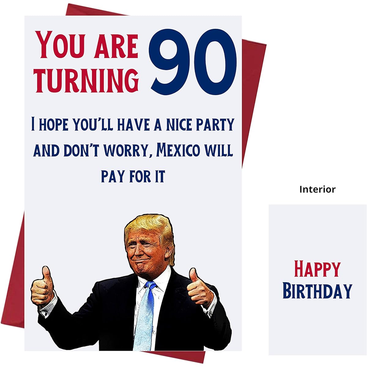 90 Great Again – Donald Trump – Sarcasm 90th Birthday Cards for Women, Men, Friends, Coworkers and More. – Donald Trump Birthday Card 90th – 90th Birthday Card 90th Anniversary