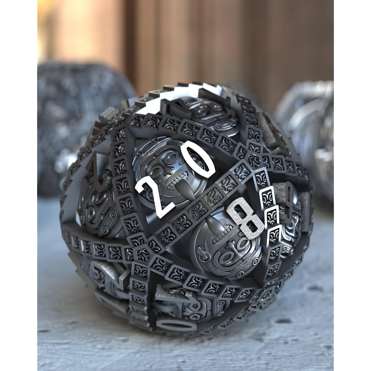 JOYLORD Mayan Metal DND Dice Set - Premium Dungeons and Dragons Dice with Hollow Orb Design - Perfect DND Gift for Smooth Rolling in RPGs and Tabletop Games, Comes in an Elegant Gift Box