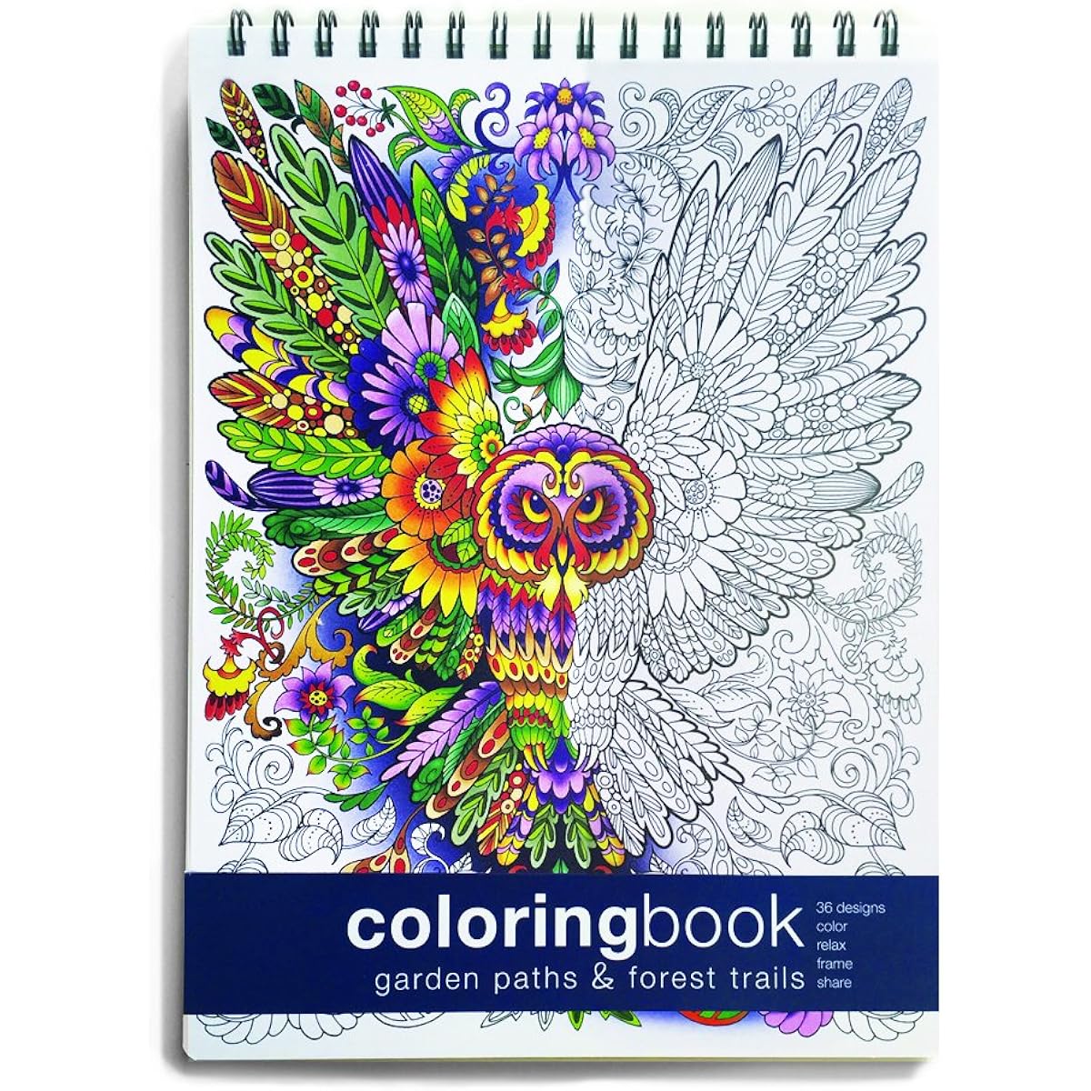 Action Publishing Coloring Book: Garden Paths & Forest Trails, Garden and Forest Scenes, Intricate Animal and Plant Designs, Stress Relief, Relaxation, Creativity, Large (8.6 x 11.75 in)