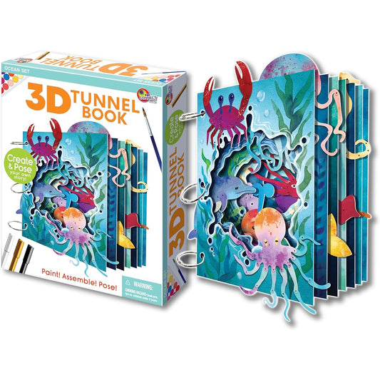 3D Tunnel Book: Space - Make Your Own Book, Arts & Crafts Kit. 8" x 11.5". Great Gift. Ages 9-99. (Ocean)