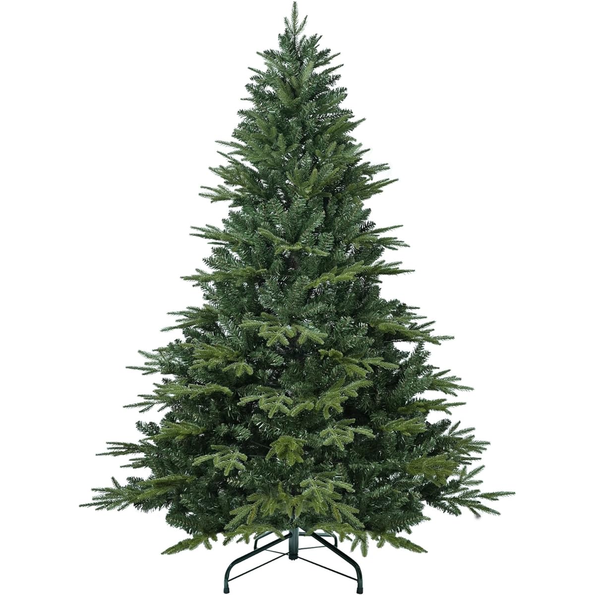 Mayhihi 7.5ft Christmas Tree Premium Christmas Tree 3135PE&PVC Mixed Branch Tips No Lights Premium Fir Christmas Tree for Home/Office/Party Decoration Metal Hinges & Foldable Base Green