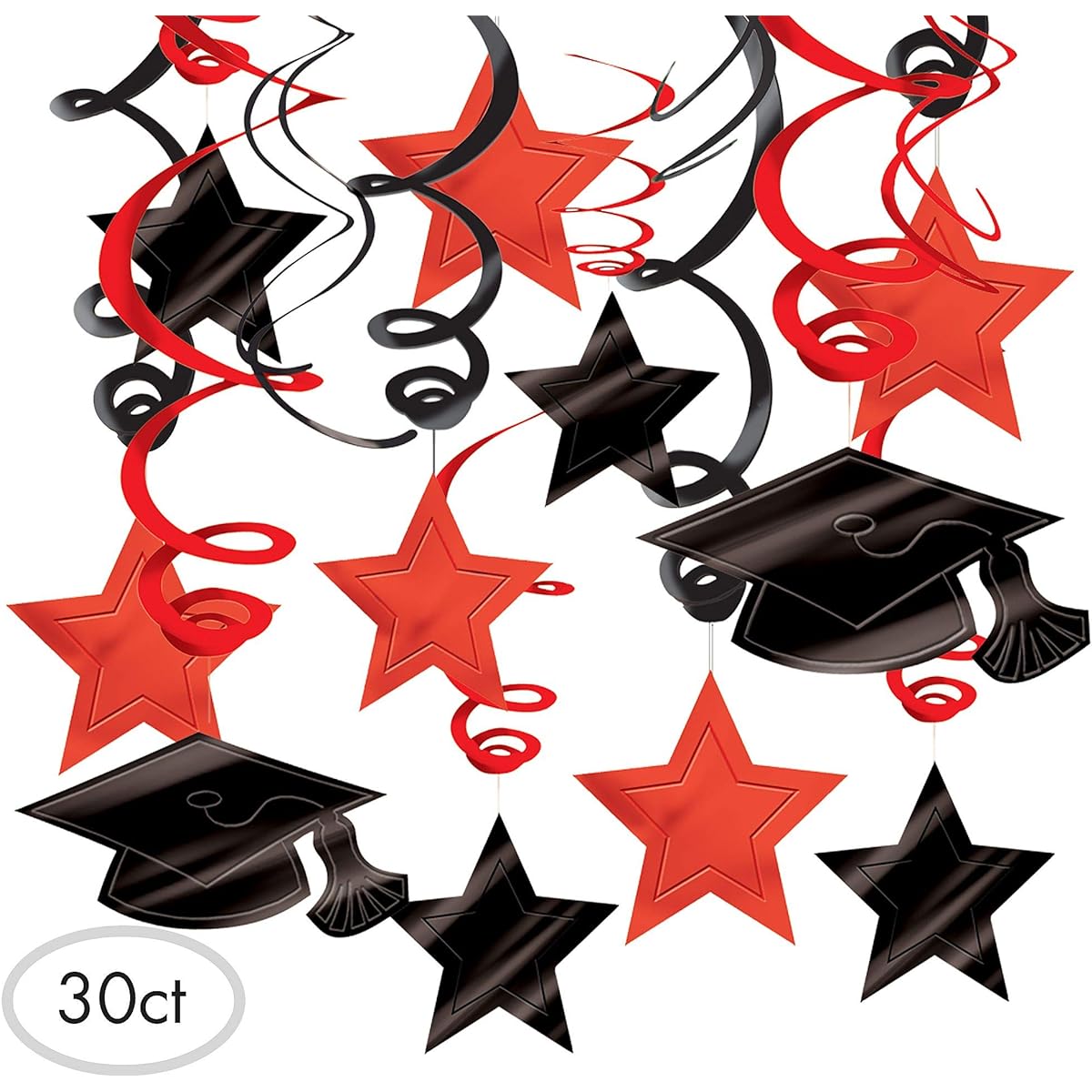 Congrats Grad Red Graduation Hanging Swirl Decorations Congrats Grad Red Graduation♪Halloween♪Christmas♪