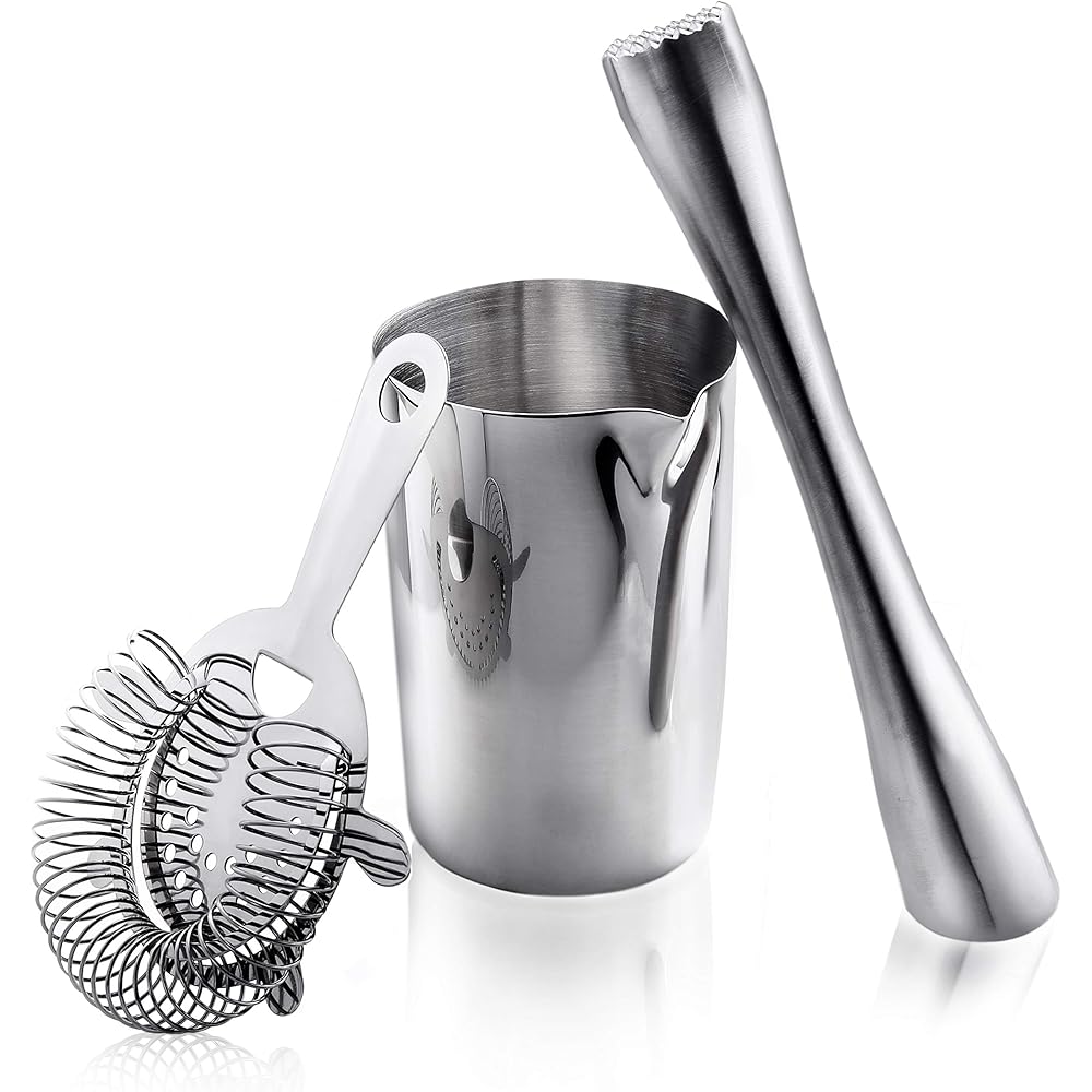 Lucky Style [Japan Brand] Cocktail Shaker Bartender Cocktail Set Shaker 30/45ml with Scale Measuring Cup Mixing 8 Piece Bar Set