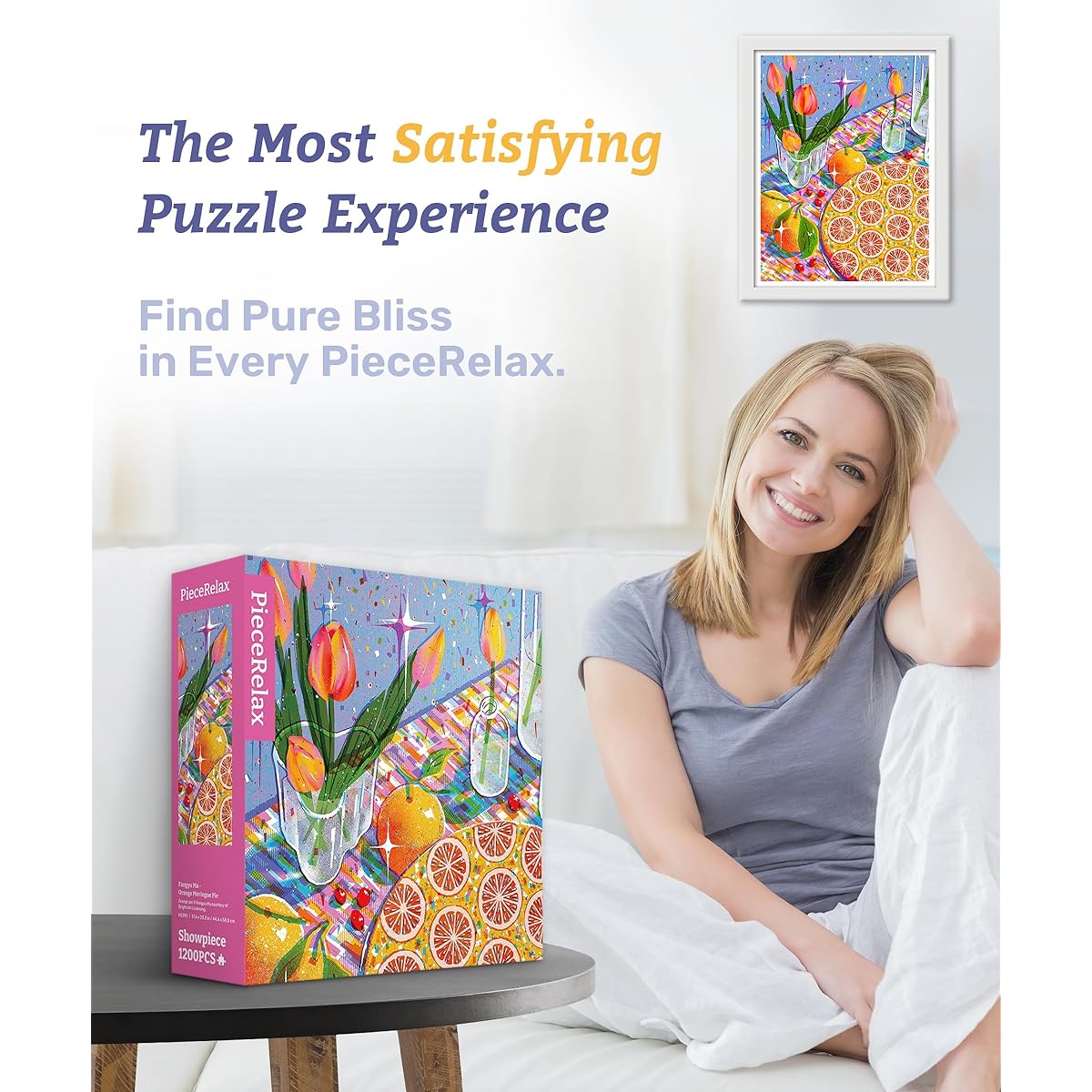PieceRelax Plastic Jigsaw Puzzle for Adults 1200 Pieces - Most Satisfying Table Game and Gift, No Puzzle Mat Needed [H3393]