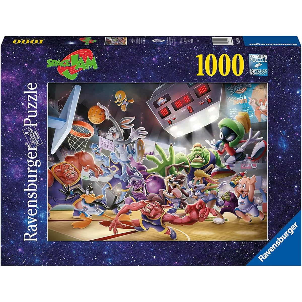 Ravensburger Space Jam: Final Dunk 1000 Piece Jigsaw Puzzle for Adults - 16923 - Every Piece is Unique, SoftClick Technology Means Pieces Fit Perfectly
