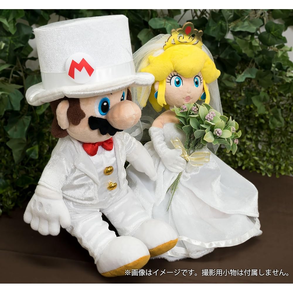 Sanei Boeki Super Mario Odyssey Mario & Peach Wedding Set W34.5 x D18 x H40cm Stuffed Toy OD04