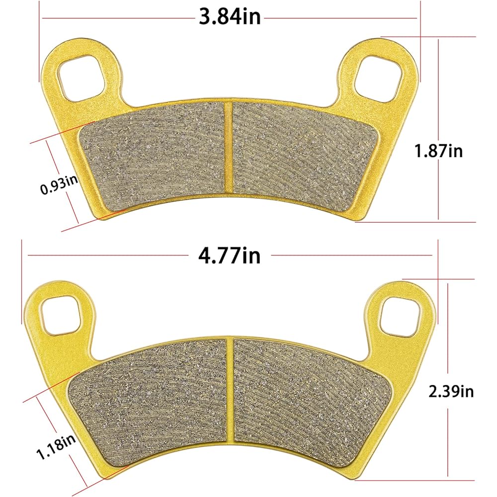 Brake Pads Front and Rear for Polaris General 1000 EPS 2016-2020 General 4 1000 EPS 17-20 General 1000 Deluxe EPS 16-19 Ranger XP 1000/Ranger Crew XP 1000 19-20 (4 sets)