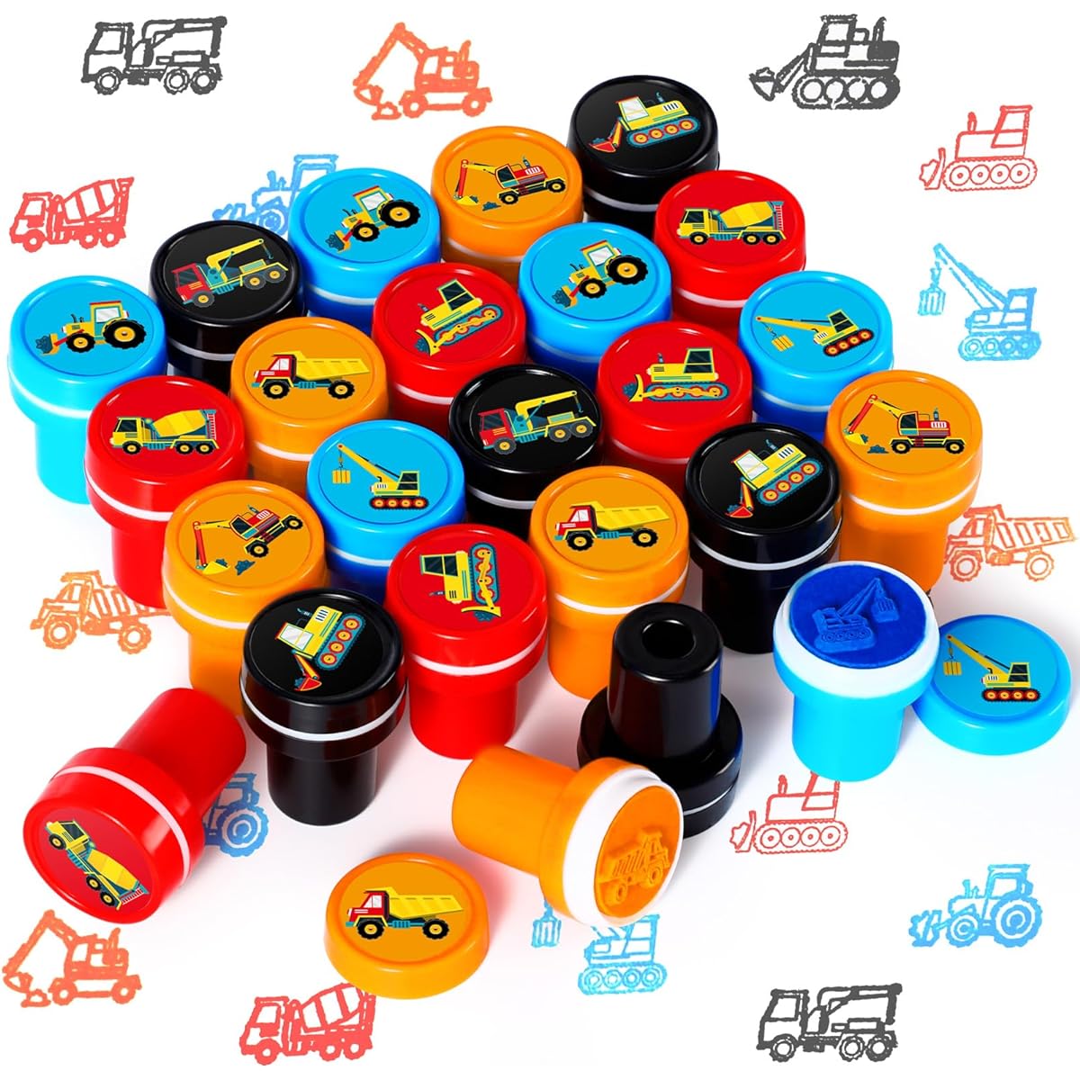 Aoriher Construction Truck Stampers, Construction Party Favors, Truck Party Favors, Self Inking Stamps, Classroom Rewards, Party Treats, Kids Birthday Party Supplies