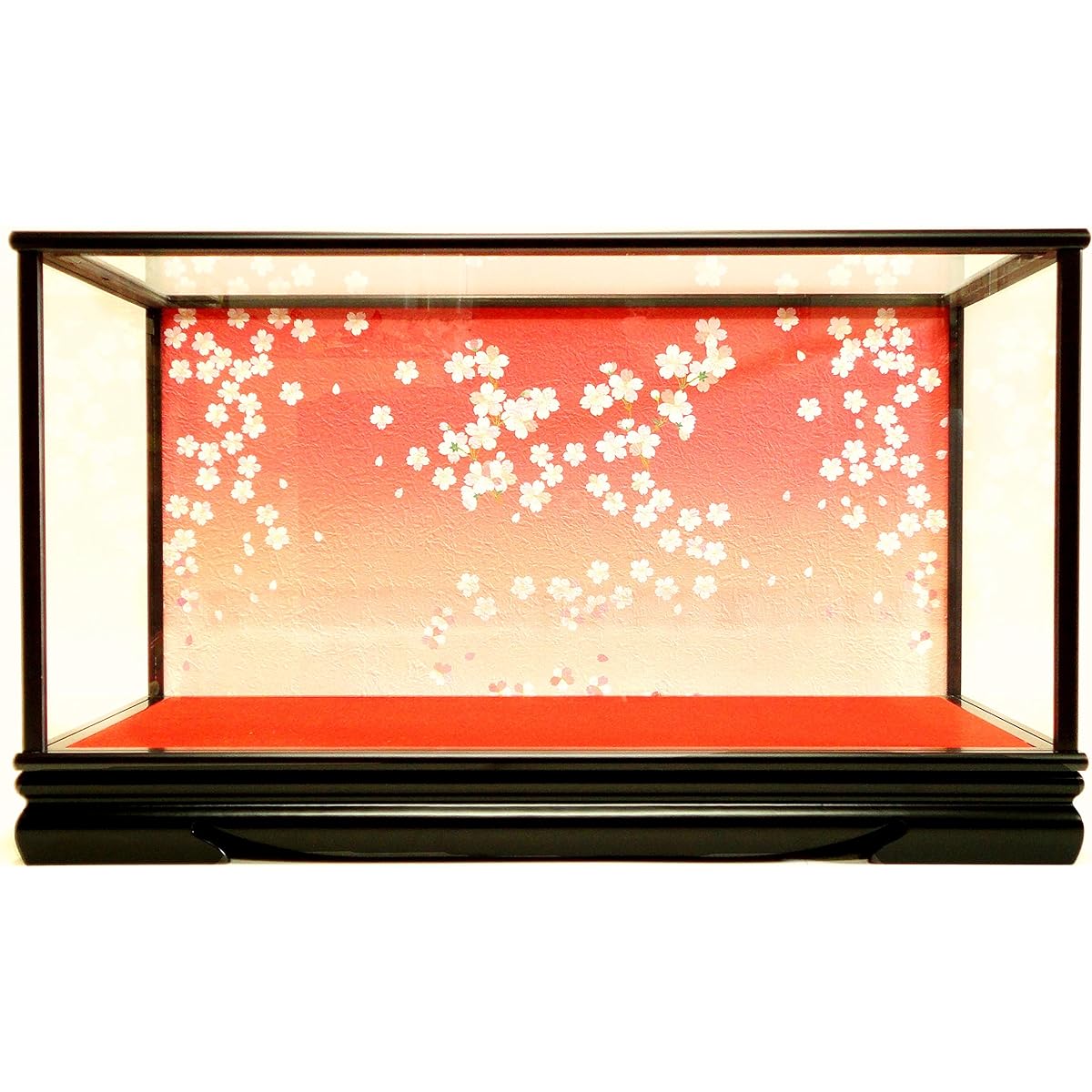 Glass case, doll case, prince case, 10-2, Sho, flap type, internal dimensions: width 67cm, depth 34cm, height 44cm