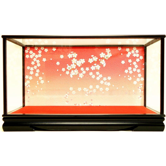 Glass case, doll case, prince case, 10-2, Sho, flap type, internal dimensions: width 67cm, depth 34cm, height 44cm