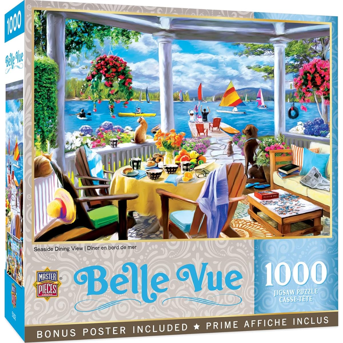 MasterPieces 1000 Piece Jigsaw Puzzle for Adults/Family/Kids Seaside Dining View 19.25"x26.75"