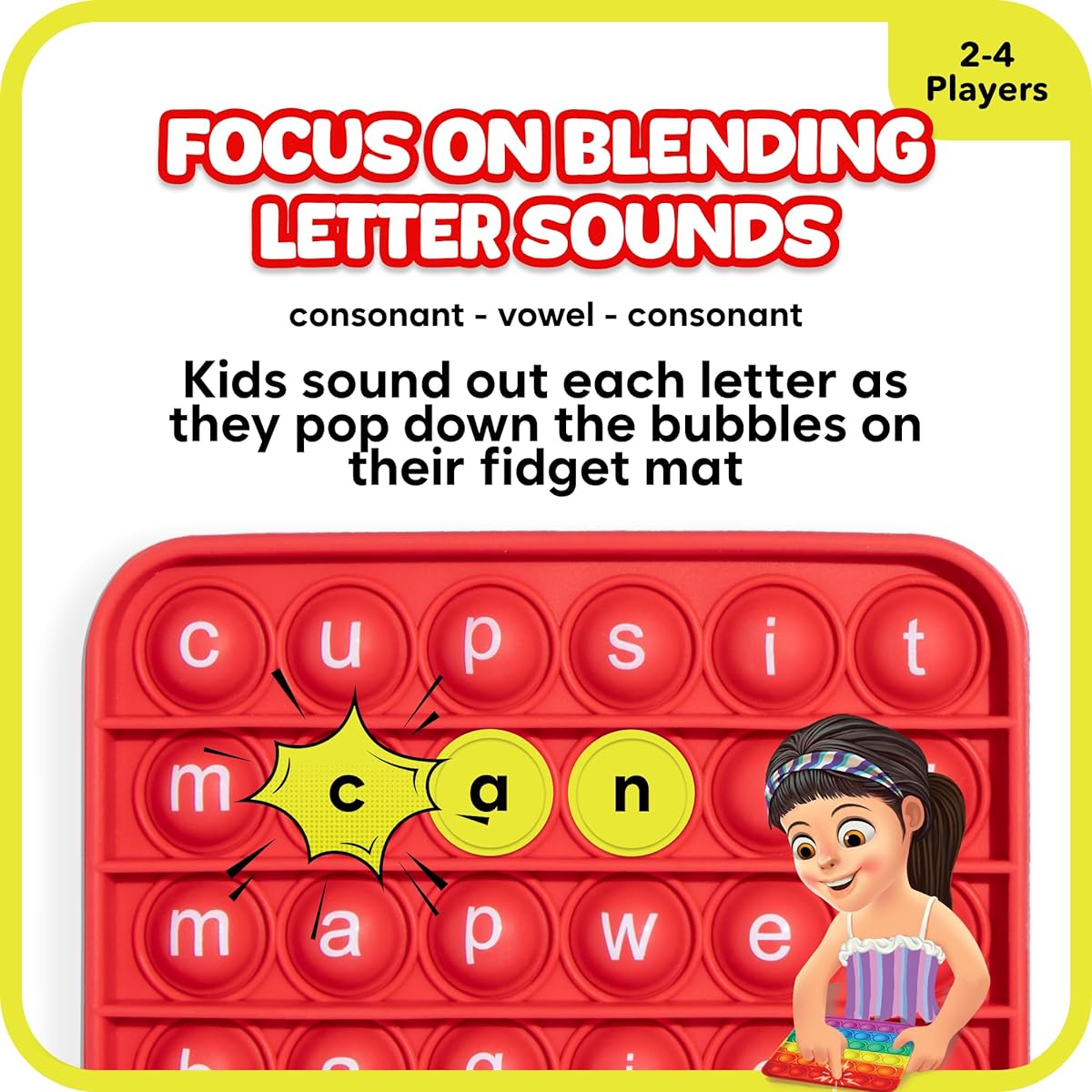 Word Pop CVC Word Game - Learn to Read in Weeks Learning Resources - Multi-Sensory Reading & Phonics Games Fidget Games Pre-K to 1st Grade - Board Games - Fidget Word Pop