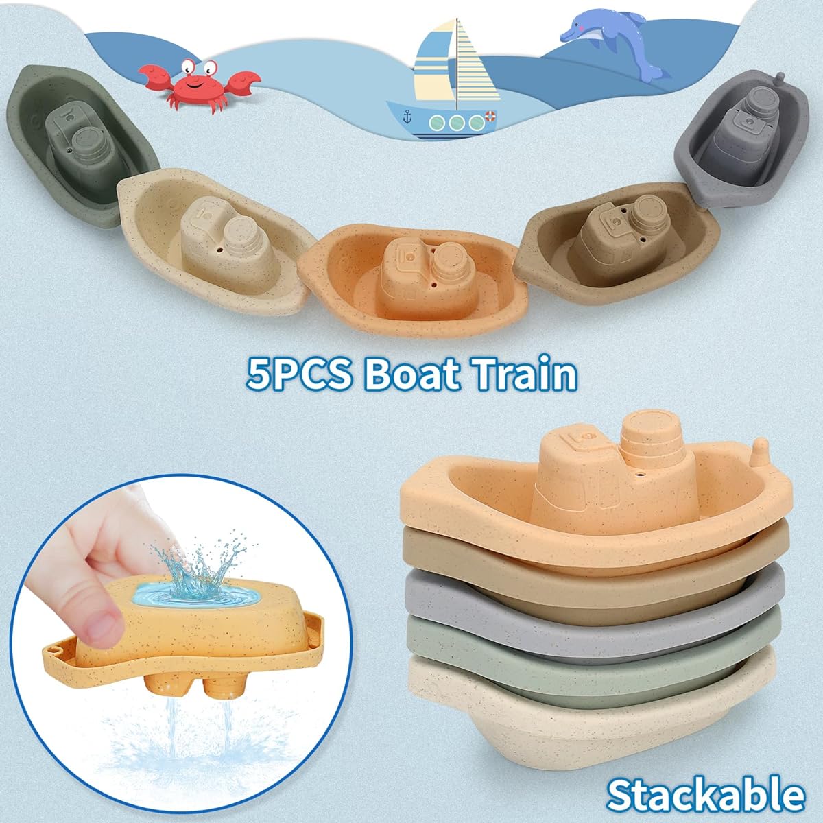 SLTBEH Baby Bath Toy for Toddlers (Blue)