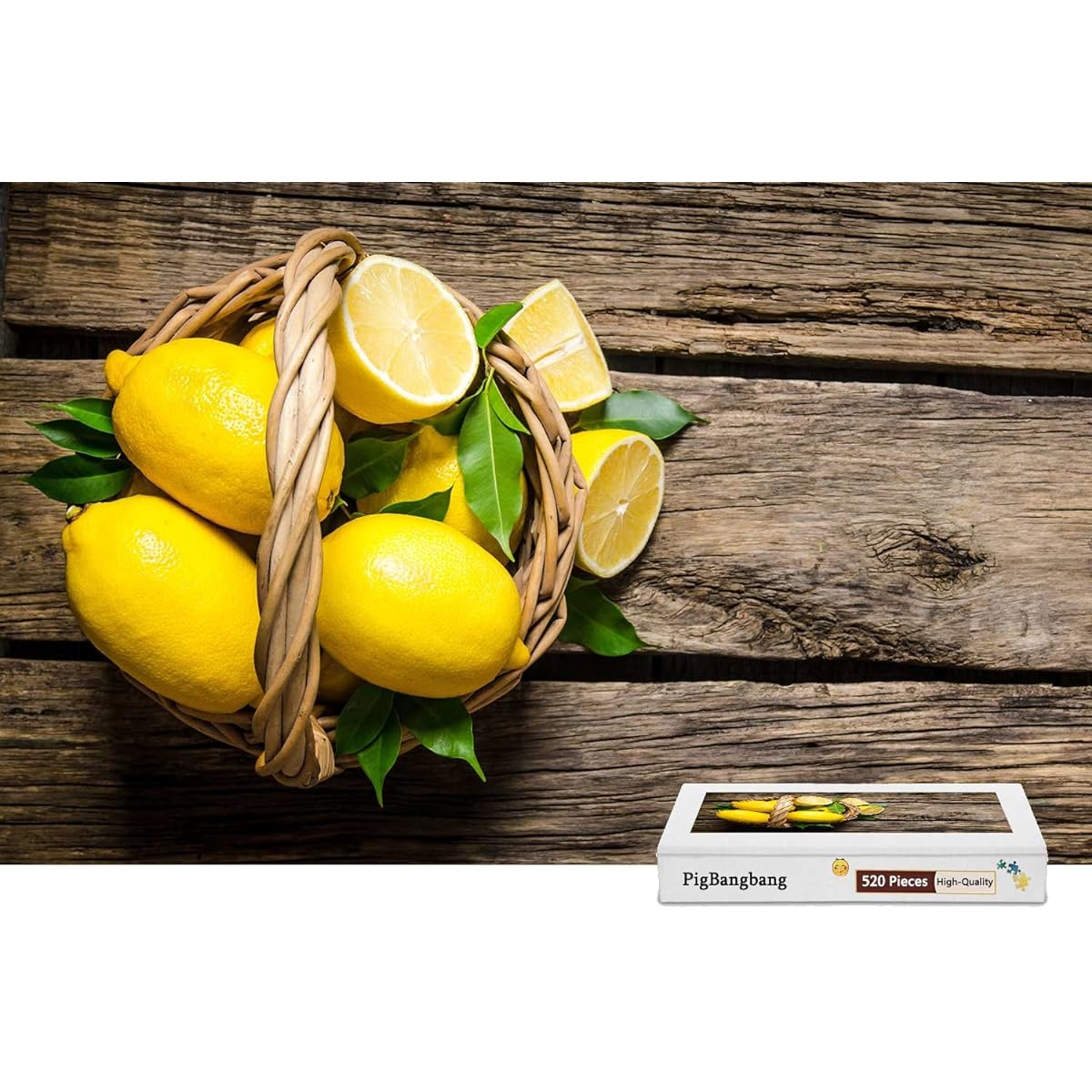 Pigbangbang, Premium Wood - One Basket of Lemons - 500 Piece Jigsaw Puzzle (20.6 x 15.1")