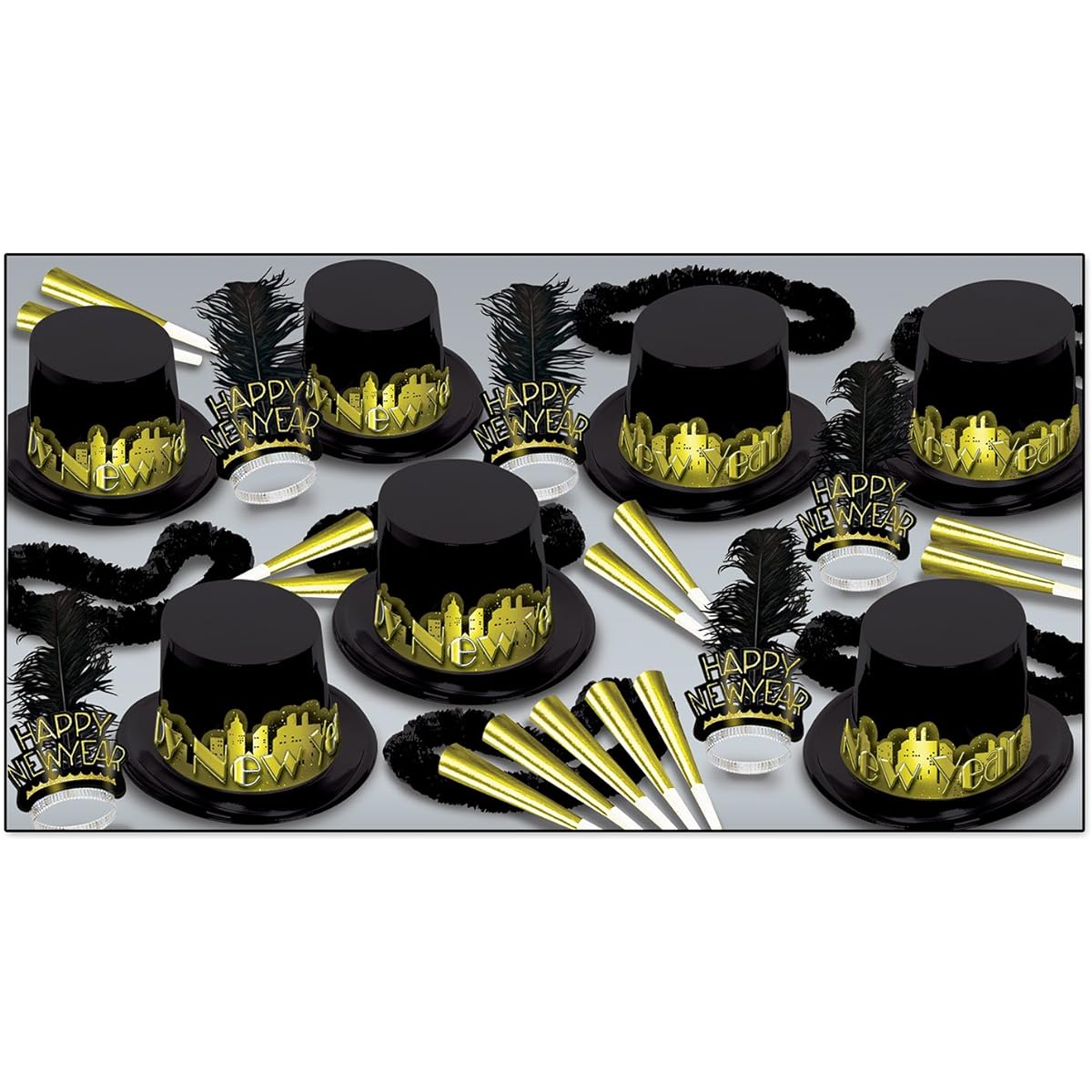 Beistle Decorative Starry Night Party Assortment for 50 Guests, Gold, 1 Pack