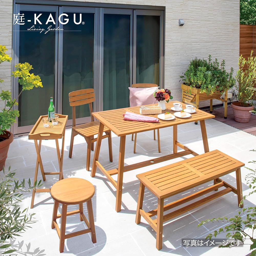 Takasho Garden Chair Marie Wood Chair Natural Wood Eucalyptus MWF Single Seat Durable Eucalyptus Wood MWF-25C