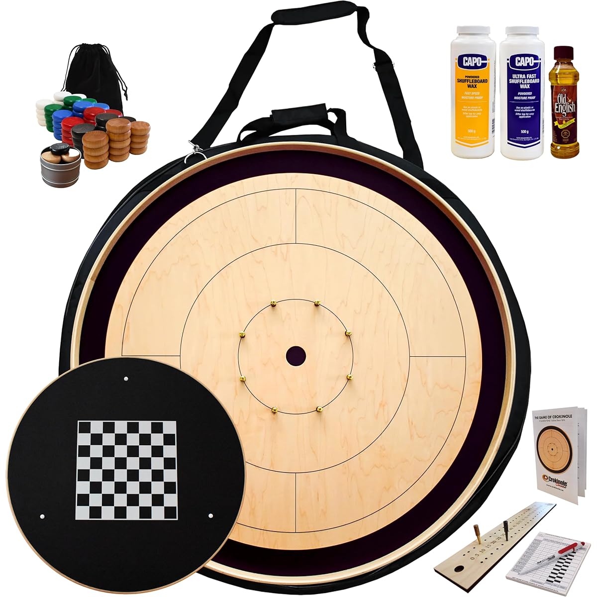 Crokinole Canada Kit (Unbranded) - Tournament style crokinole board game kit (meets NCA standards).