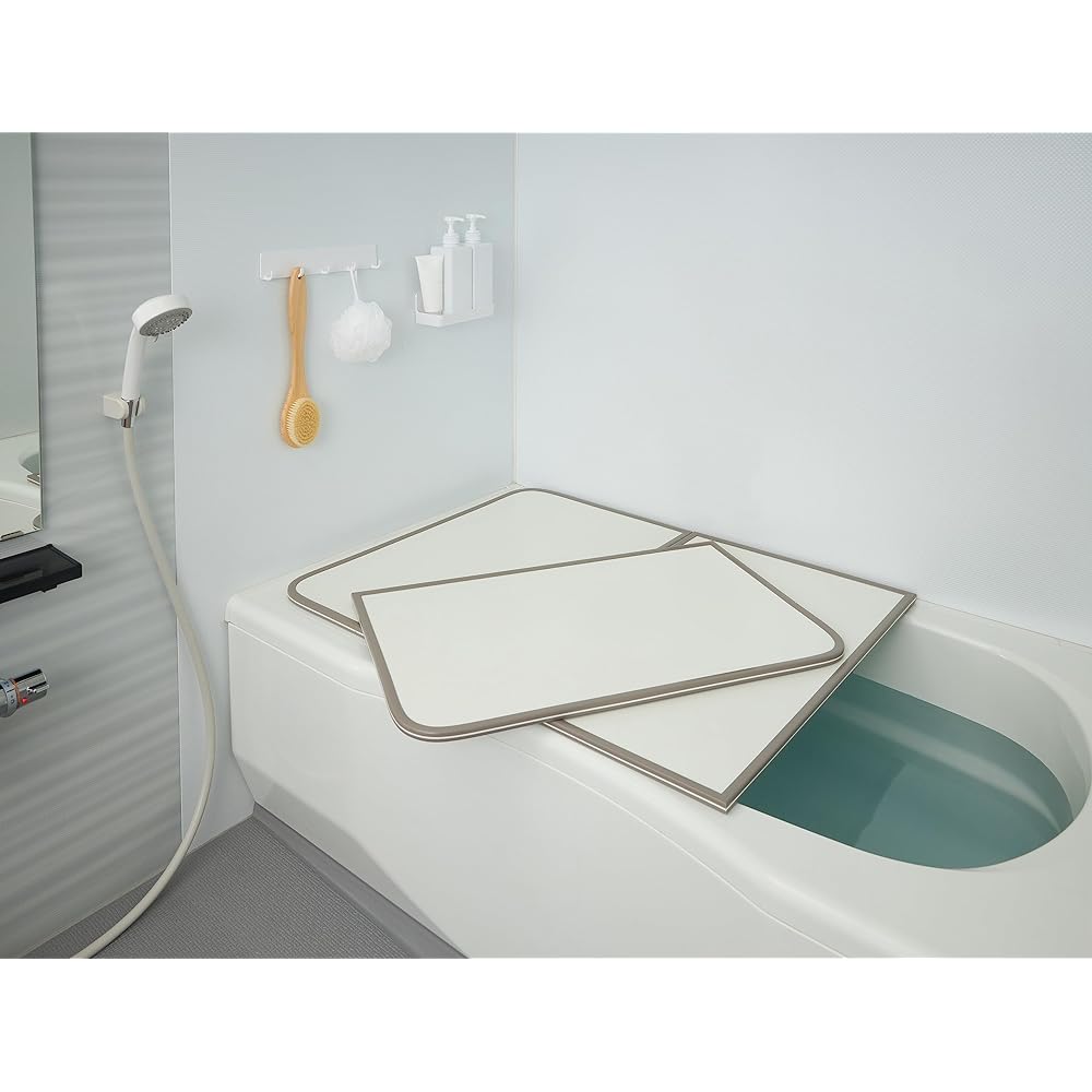 Mie Sangyo Bath Lid Combination Type ABS Resin White 68 x 98cm