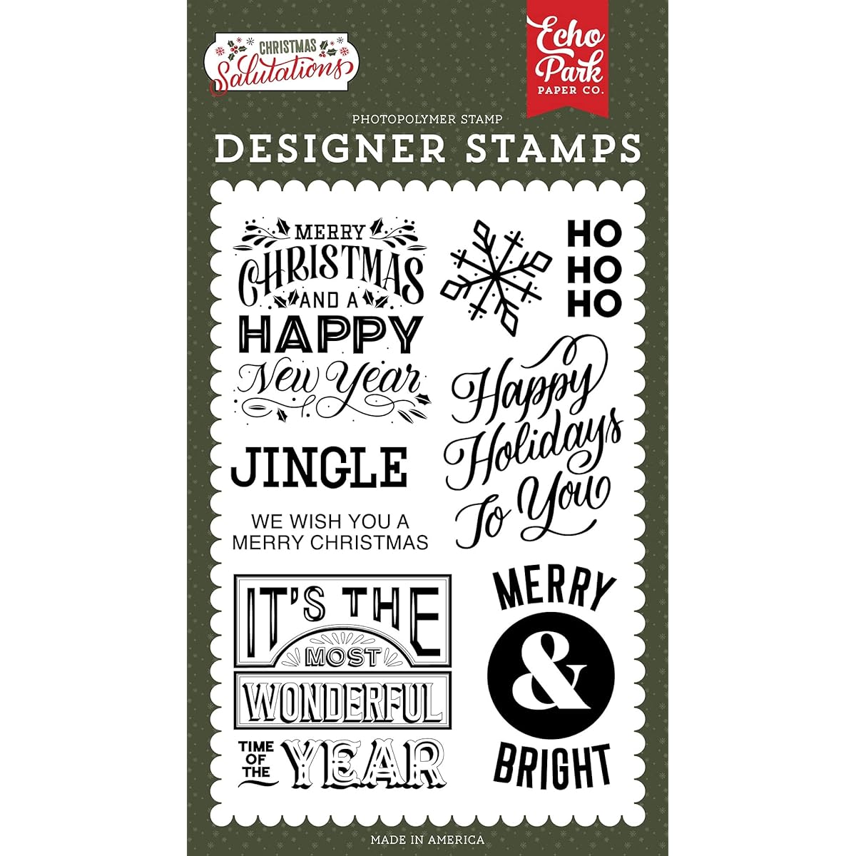 Echo Park Stamps-Happy Holidays To You -AC255045