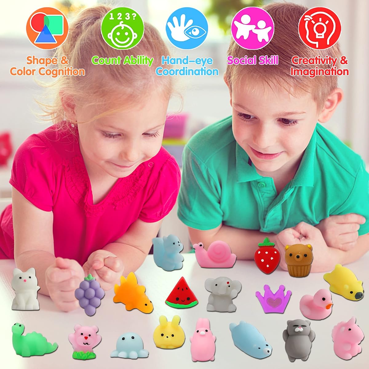 Squishy Toys 80 Pieces Squishy Squishies Party Favors Cute Squishies Stress Relief Squishy Toys for Boys Girls Classroom Giveaways Prime Christmas Stocking Birthday Gifts Squishy Toys for Kids 4-8 Years Old