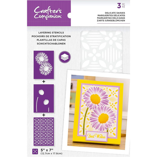 Crafter's Companion 5" x 7" Layered Floral Stencil - Delicate Daisy