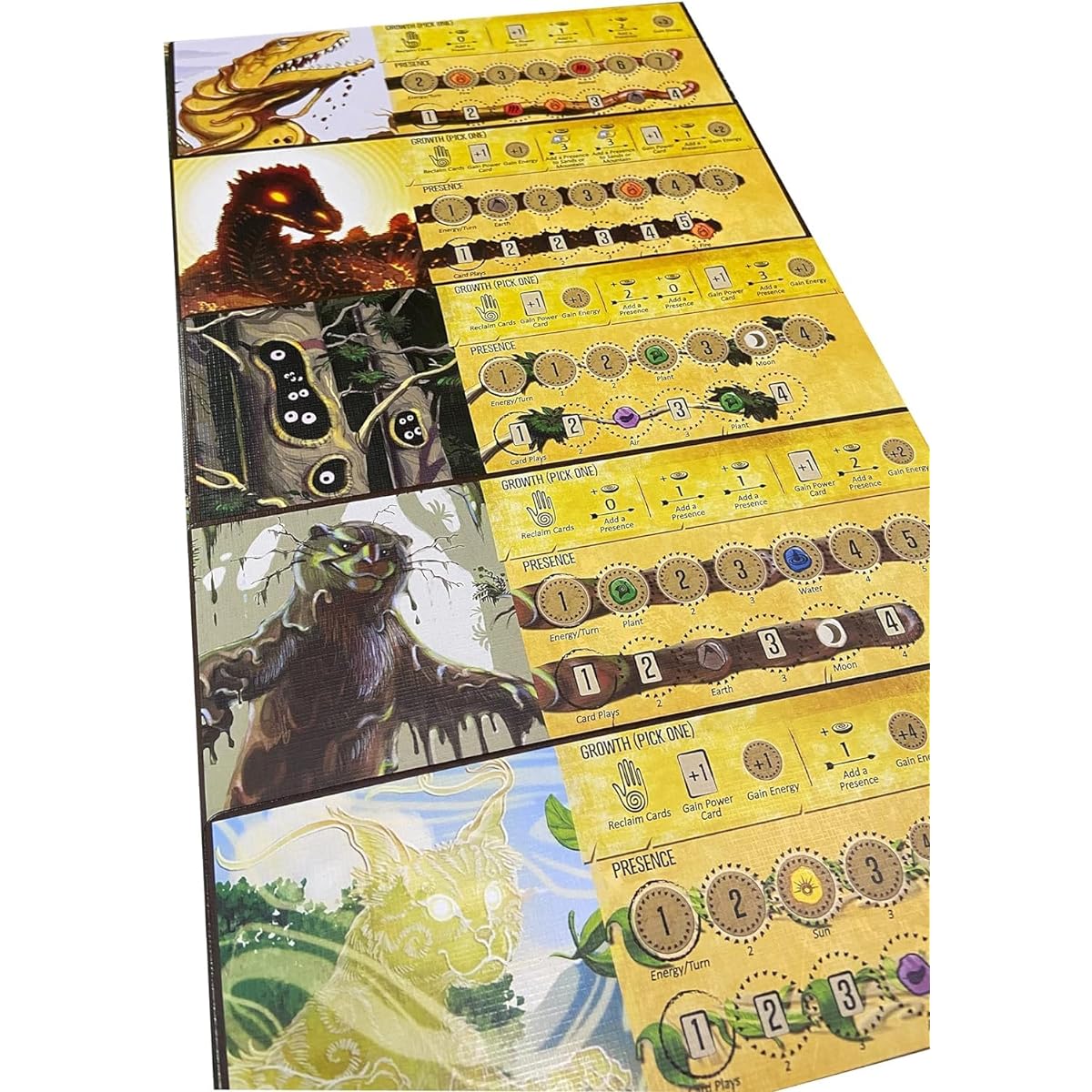 Greater Than Games Horizons of Spirit Island: Classic Spirit Panel Board - 5 Gray Board Panels Replaces Existing Cards Larger Than Game