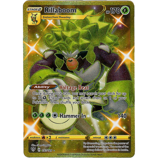 Rillaboom - 197/189 - Secret Rare Sword & Shield Darkness Ablaze Single