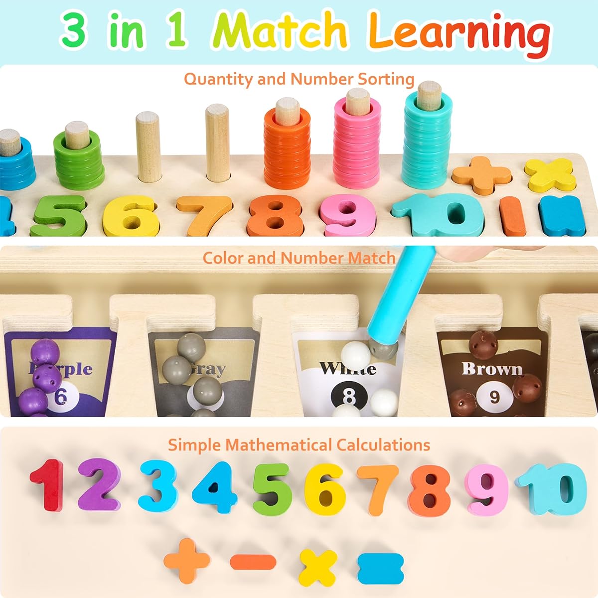 MORITECK Montessori Color and Number USTGMCN01
