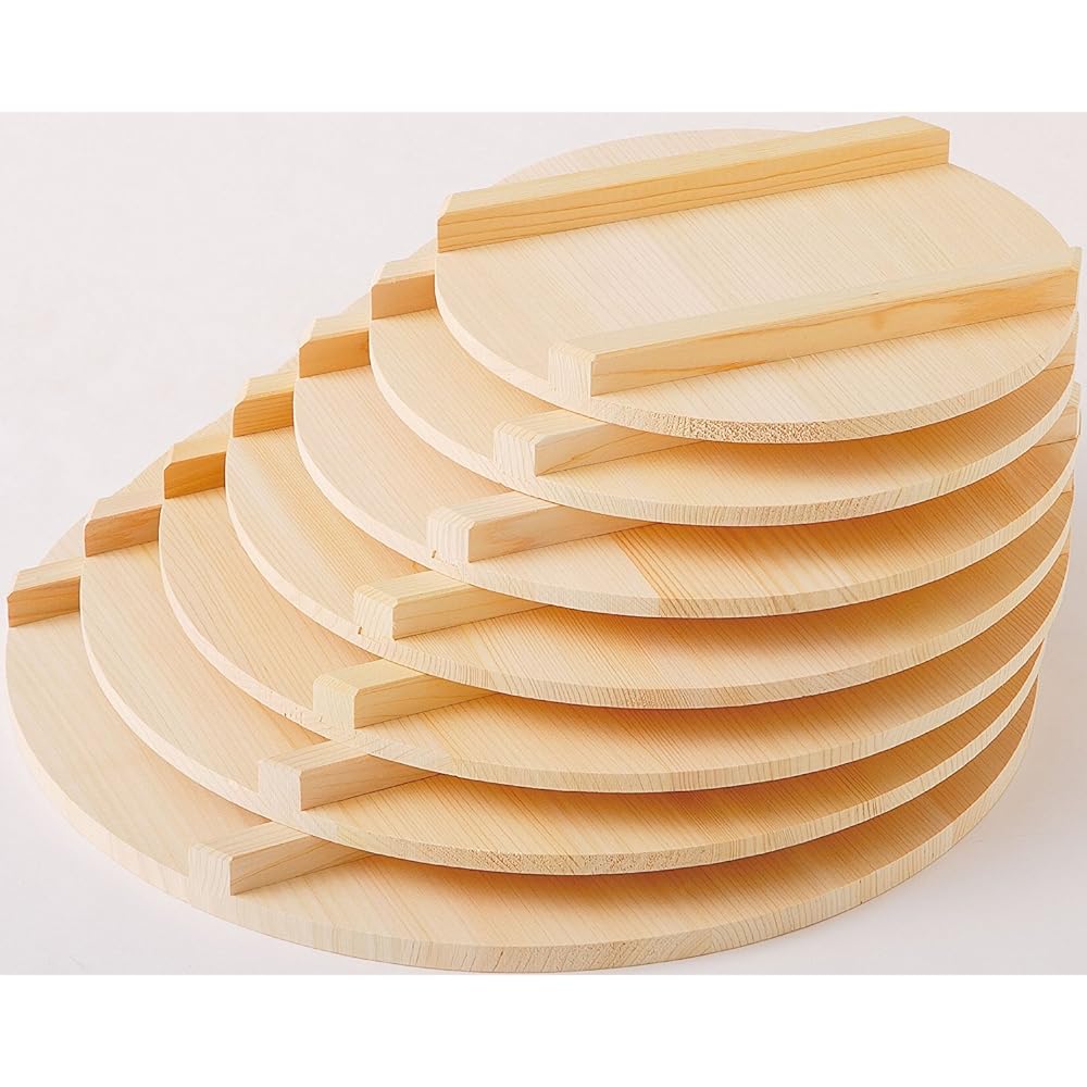 Ikegawa Wood Sushi Oke Lid Kiso Sawara for Rice Table 48cm