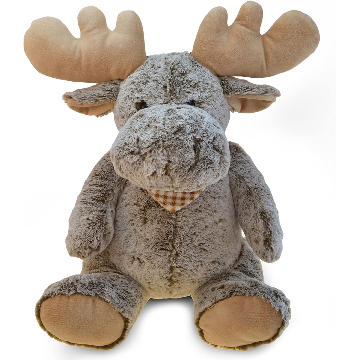 Puzzled Super Soft Sitting Moose Plush, 18"/XL