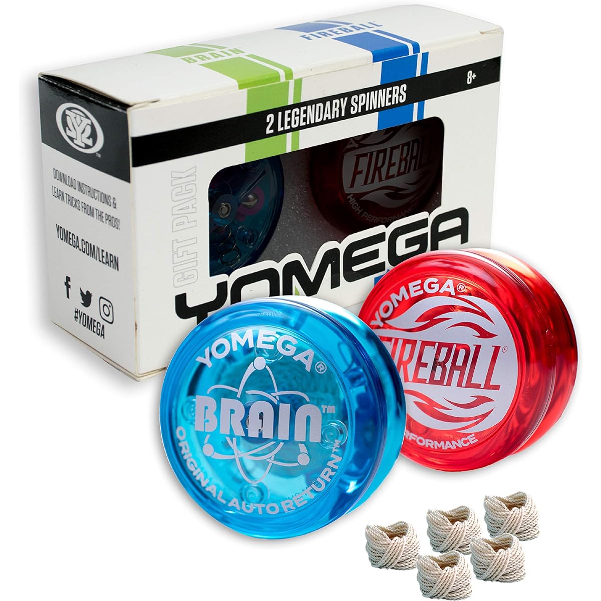 The traditional Yo-yos from Yomega, the Brain and Fireball, are the perfect gifts for kids and can be used by beginners to advanced players alike. Includes 5 extra strings.
