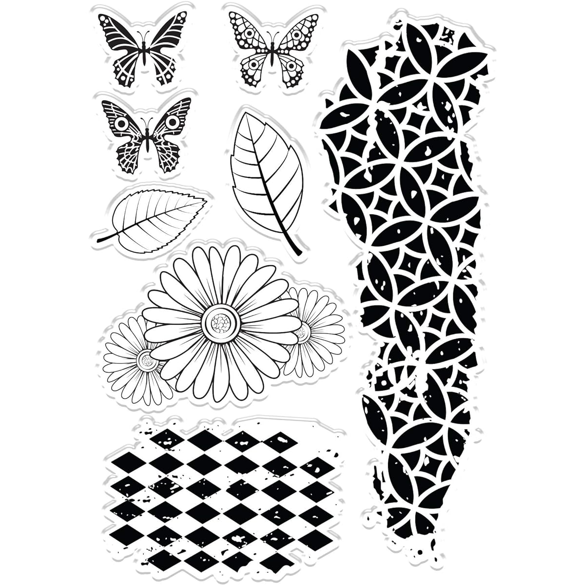Crafter's Companion CC-CA-ST-FLUT Butterfly Alphabet Collection Clear Acrylic Stamps Flutterbee Floral One Size