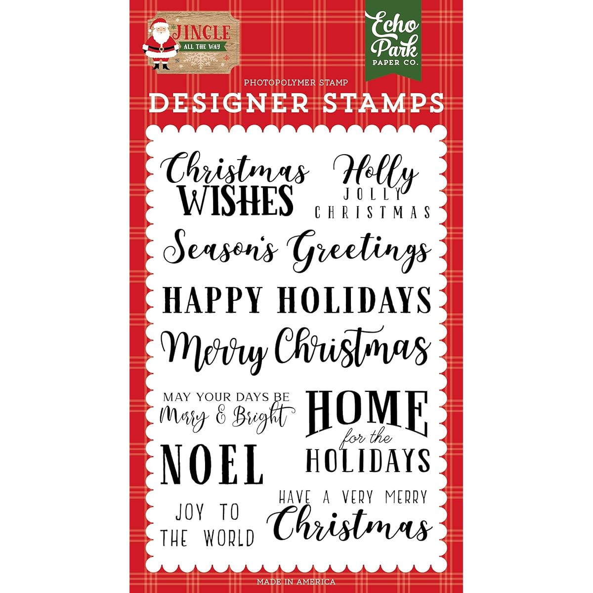 Echo Park Paper Company Christmas Wishes Set Stamps Multi
