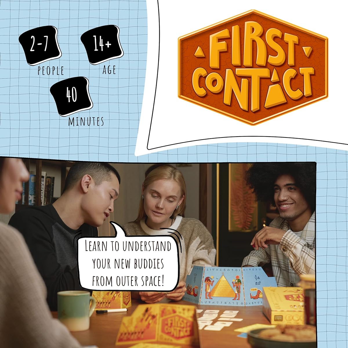 First Contact | Board games for adults and families | Adventure board games | Party games | Board games for adults | Ages 12 and up | For 2-7 players | Average play time 40 minutes