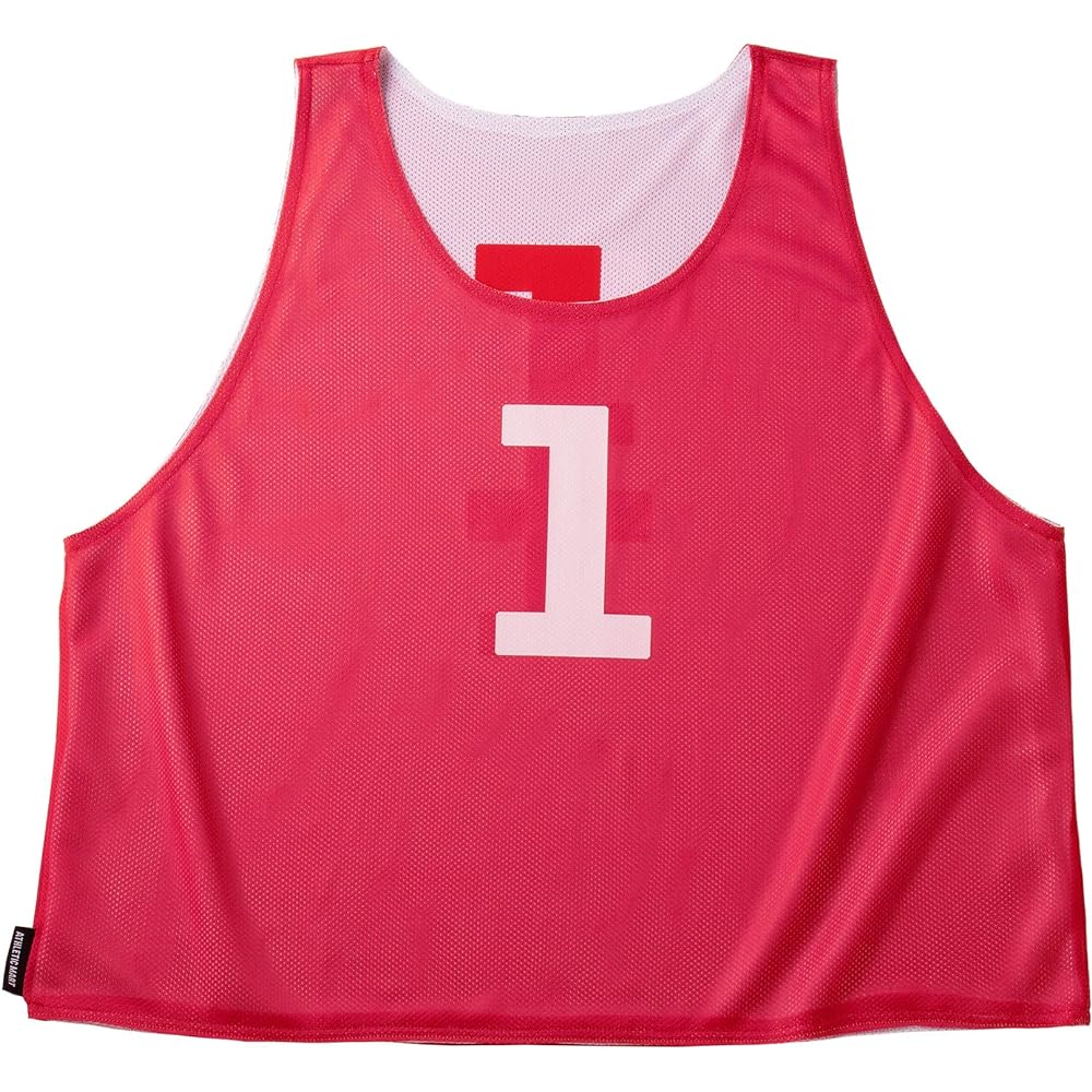 ATHLETIC MART Bibs (reversible) No. 1 to 12, numbered front, front, and back, 12-piece set [storage mesh bag included] [6 colors of bibs] Free for men and women, adults, elementary school students, soccer, basketball, school, lacrosse, futsal